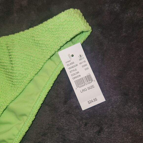 LA Hearts by PacSun Green Riviera Scrunch High Cut Bikini Bottom Size LARGE - Picture 3 of 4